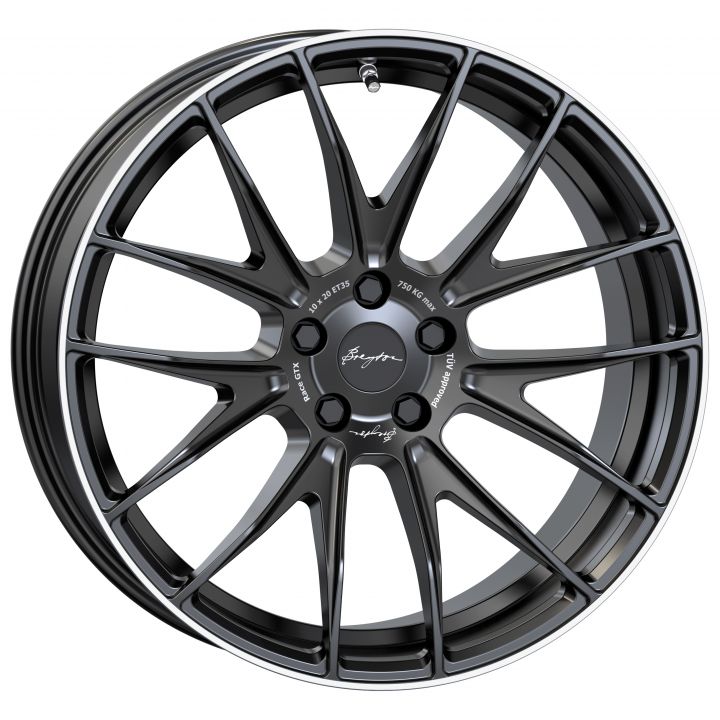 Breyton<br>Race GTX - Matt Black Polished Lip (20x10)